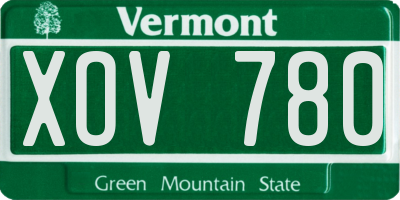 VT license plate XOV780