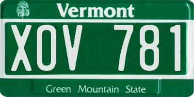 VT license plate XOV781
