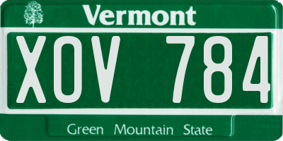 VT license plate XOV784