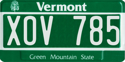 VT license plate XOV785