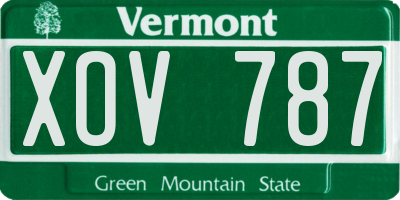 VT license plate XOV787