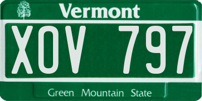 VT license plate XOV797