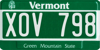 VT license plate XOV798