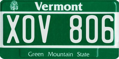 VT license plate XOV806