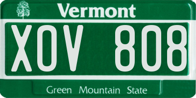 VT license plate XOV808