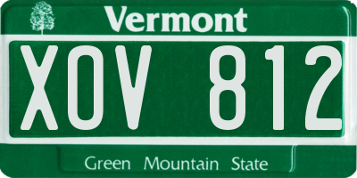 VT license plate XOV812