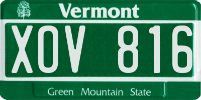 VT license plate XOV816