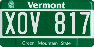VT license plate XOV817