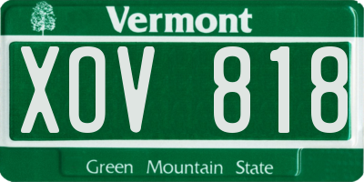VT license plate XOV818