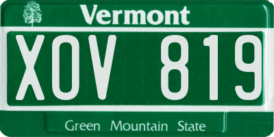 VT license plate XOV819