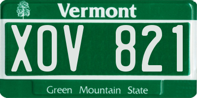VT license plate XOV821