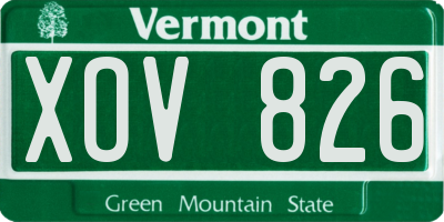 VT license plate XOV826