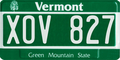 VT license plate XOV827