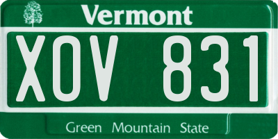 VT license plate XOV831