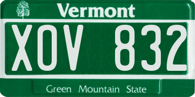 VT license plate XOV832
