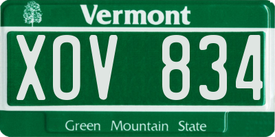 VT license plate XOV834