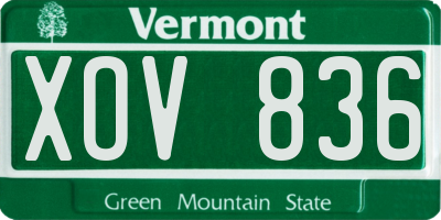 VT license plate XOV836