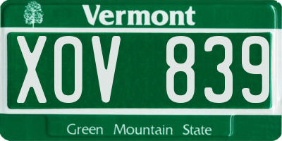 VT license plate XOV839