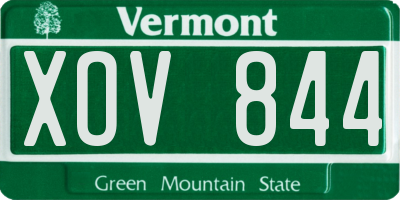VT license plate XOV844