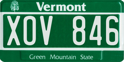 VT license plate XOV846