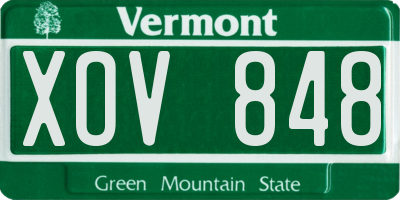 VT license plate XOV848