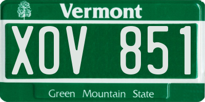 VT license plate XOV851