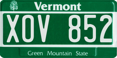 VT license plate XOV852
