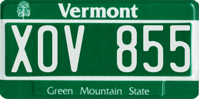 VT license plate XOV855
