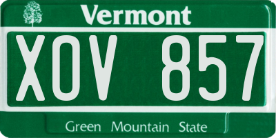 VT license plate XOV857