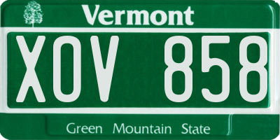 VT license plate XOV858