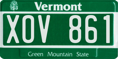 VT license plate XOV861