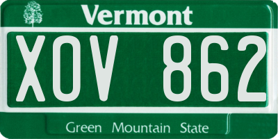 VT license plate XOV862