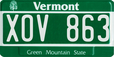 VT license plate XOV863