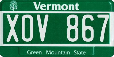 VT license plate XOV867