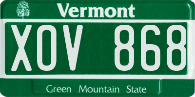 VT license plate XOV868
