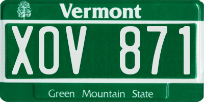 VT license plate XOV871