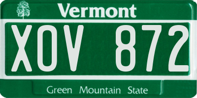 VT license plate XOV872