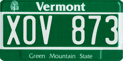 VT license plate XOV873