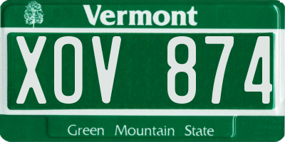VT license plate XOV874