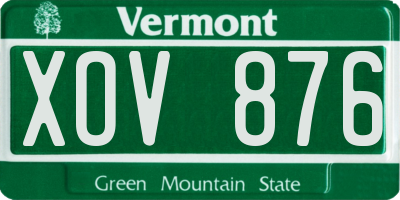 VT license plate XOV876