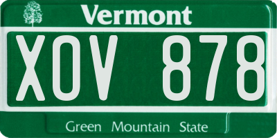 VT license plate XOV878