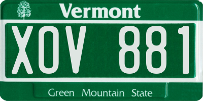 VT license plate XOV881