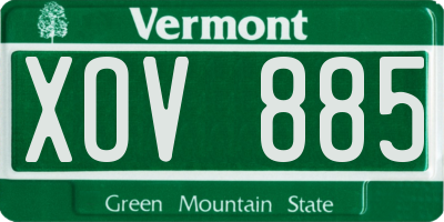 VT license plate XOV885