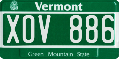 VT license plate XOV886