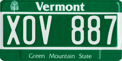 VT license plate XOV887