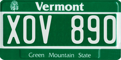 VT license plate XOV890