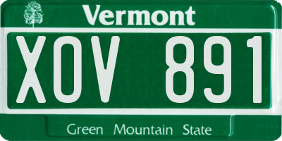 VT license plate XOV891