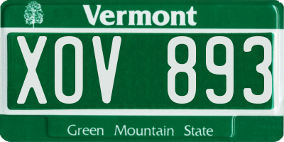 VT license plate XOV893