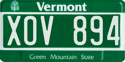VT license plate XOV894