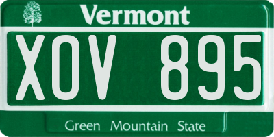 VT license plate XOV895
